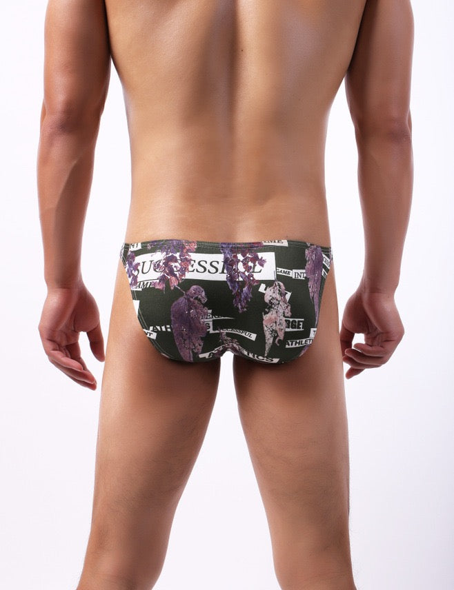 Men's Briefs Low Waist U Raised Pouch Wicking Sweat Ice Silk Sexy Underwear ( please add wechat : Forcopybest )